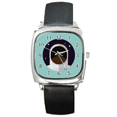 Astronaut Space Astronomy Universe Square Metal Watch