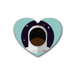 Astronaut Space Astronomy Universe Rubber Coaster (heart) by Sarkoni