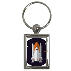 Rocket Space Universe Spaceship Key Chain (rectangle) by Sarkoni