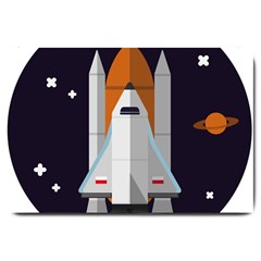 Rocket Space Universe Spaceship Large Doormat