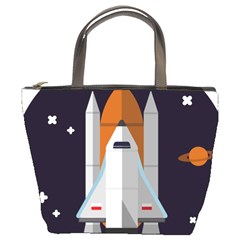 Rocket Space Universe Spaceship Bucket Bag