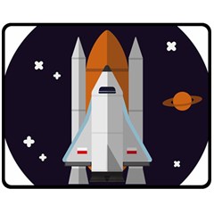 Rocket Space Universe Spaceship Fleece Blanket (medium)