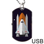 Rocket Space Universe Spaceship Dog Tag USB Flash (Two Sides) Front