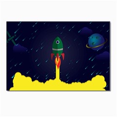 Rocket Halftone Astrology Astronaut Postcards 5  X 7  (pkg Of 10) by Sarkoni