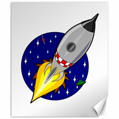 Rocket Ship Launch Vehicle Moon Canvas 8  X 10 