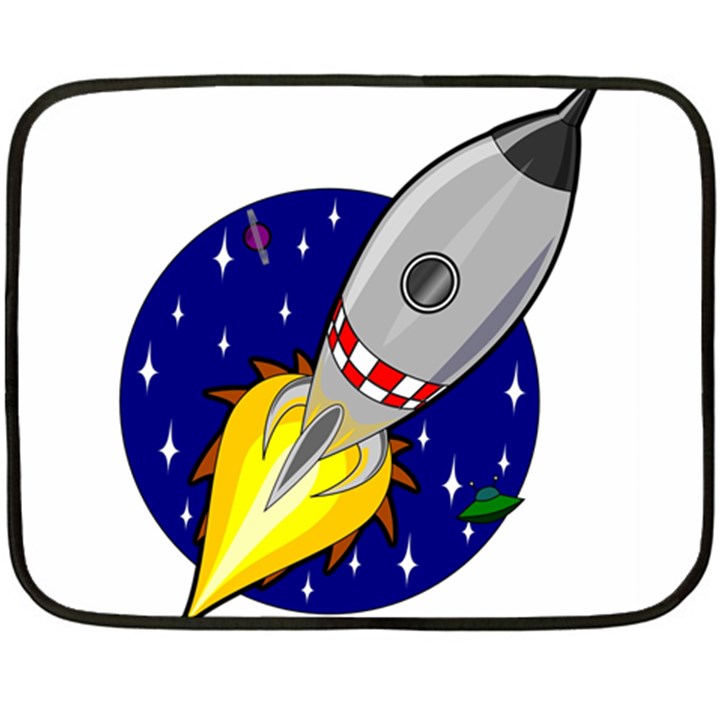 Rocket Ship Launch Vehicle Moon Fleece Blanket (Mini)