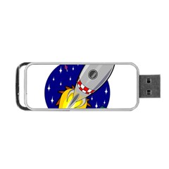 Rocket Ship Launch Vehicle Moon Portable USB Flash (Two Sides)