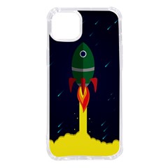 Rocket Halftone Astrology Astronaut Iphone 14 Plus Tpu Uv Print Case