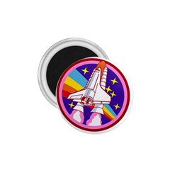 Badge Patch Pink Rainbow Rocket 1 75  Magnets by Sarkoni