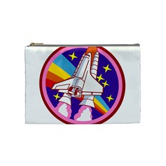 Badge Patch Pink Rainbow Rocket Cosmetic Bag (medium)