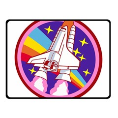 Badge Patch Pink Rainbow Rocket Fleece Blanket (small)