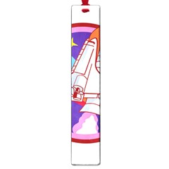 Badge Patch Pink Rainbow Rocket Large Book Marks