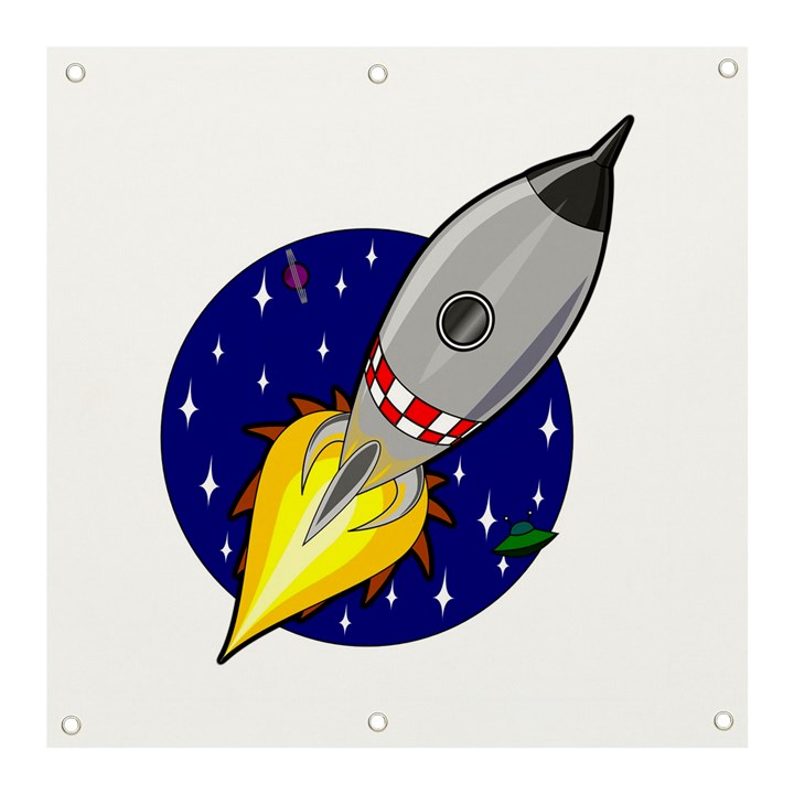 Rocket Ship Launch Vehicle Moon Banner and Sign 3  x 3 