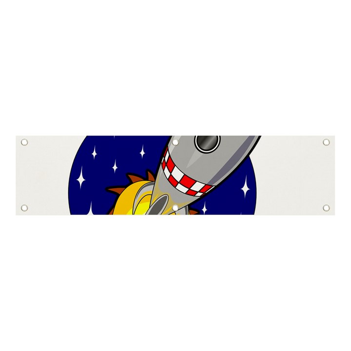 Rocket Ship Launch Vehicle Moon Banner and Sign 4  x 1 