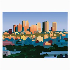 City Buildings Urban Dawn Large Glasses Cloth (2 Sides)