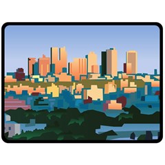 City Buildings Urban Dawn Fleece Blanket (large)