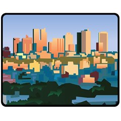 City Buildings Urban Dawn Fleece Blanket (medium)