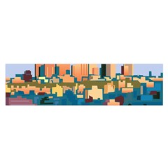 City Buildings Urban Dawn Oblong Satin Scarf (16  X 60 ) by Sarkoni