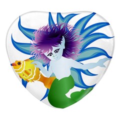 Mermaid Fantasy Undersea Merman Heart Glass Fridge Magnet (4 Pack) by Sarkoni