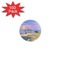 Vacation Island Sunset Sunrise 1  Mini Magnets (100 Pack)  by Sarkoni