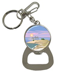 Vacation Island Sunset Sunrise Bottle Opener Key Chain