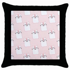 Pattern Pink Cute Sweet Fur Cats Throw Pillow Case (black) by Sarkoni