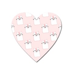 Pattern Pink Cute Sweet Fur Cats Heart Magnet by Sarkoni