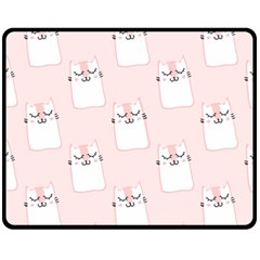 Pattern Pink Cute Sweet Fur Cats Fleece Blanket (medium)