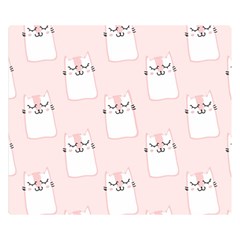 Pattern Pink Cute Sweet Fur Cats Two Sides Premium Plush Fleece Blanket (small)