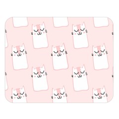 Pattern Pink Cute Sweet Fur Cats Two Sides Premium Plush Fleece Blanket (large)