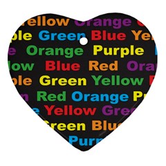 Red Yellow Blue Green Purple Heart Ornament (two Sides)