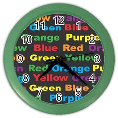 Red Yellow Blue Green Purple Color Wall Clock