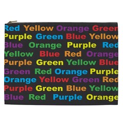 Red Yellow Blue Green Purple Cosmetic Bag (XXL)