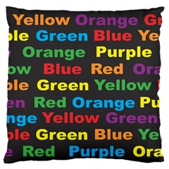 Red Yellow Blue Green Purple Large Premium Plush Fleece Cushion Case (one Side)