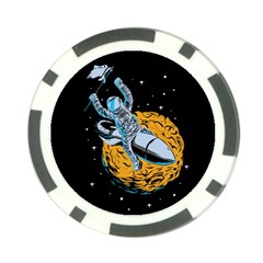 Astronaut Planet Space Science Poker Chip Card Guard