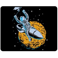 Astronaut Planet Space Science Two Sides Fleece Blanket (medium) by Sarkoni