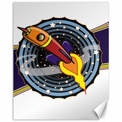 Rocket Space Clipart Illustrator Canvas 11  X 14 