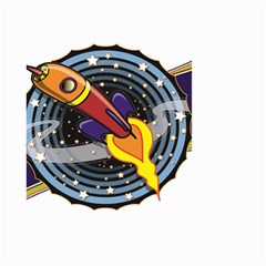 Rocket Space Clipart Illustrator Small Garden Flag (two Sides)