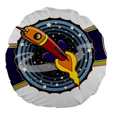 Rocket Space Clipart Illustrator Large 18  Premium Round Cushions