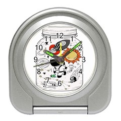 Astronaut Drawing Planet Travel Alarm Clock