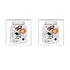 Astronaut Drawing Planet Cufflinks (square)