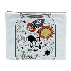 Astronaut Drawing Planet Cosmetic Bag (xl)