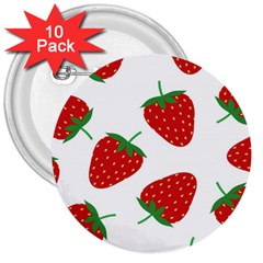 Seamless Pattern Fresh Strawberry 3  Buttons (10 Pack) 