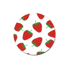 Seamless Pattern Fresh Strawberry Magnet 3  (round) by Sarkoni