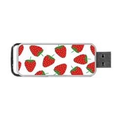 Seamless Pattern Fresh Strawberry Portable Usb Flash (one Side)