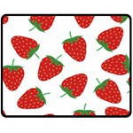 Seamless Pattern Fresh Strawberry Two Sides Fleece Blanket (Medium) 58.8 x47.4  Blanket Front