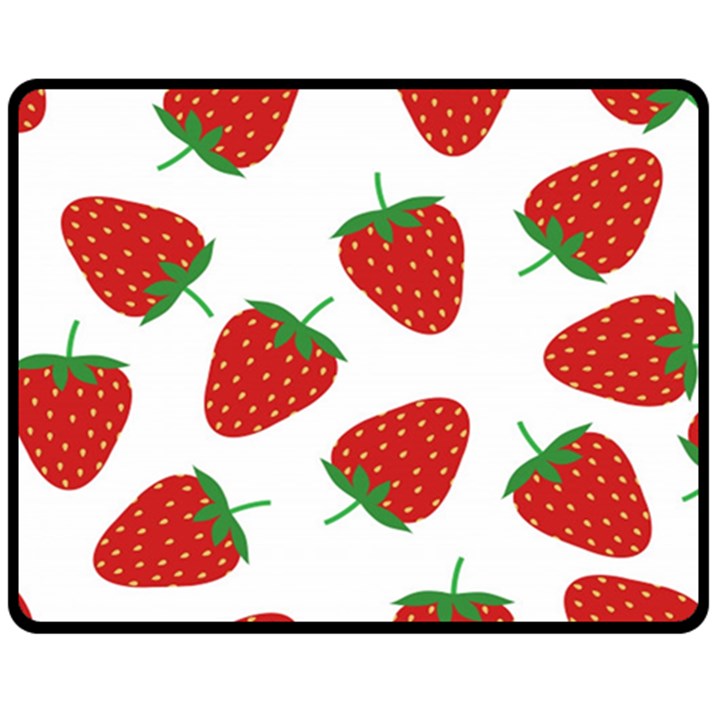 Seamless Pattern Fresh Strawberry Two Sides Fleece Blanket (Medium)