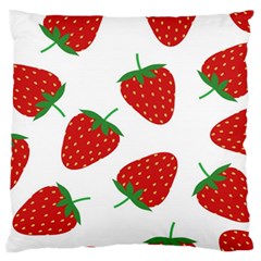 Seamless Pattern Fresh Strawberry Standard Premium Plush Fleece Cushion Case (one Side)