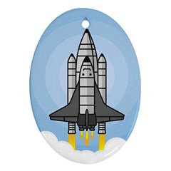 Rocket Shuttle Spaceship Science Ornament (oval) by Sarkoni