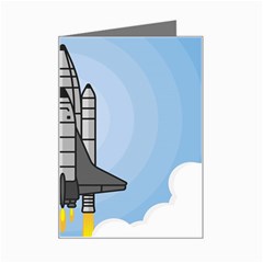Rocket Shuttle Spaceship Science Mini Greeting Card